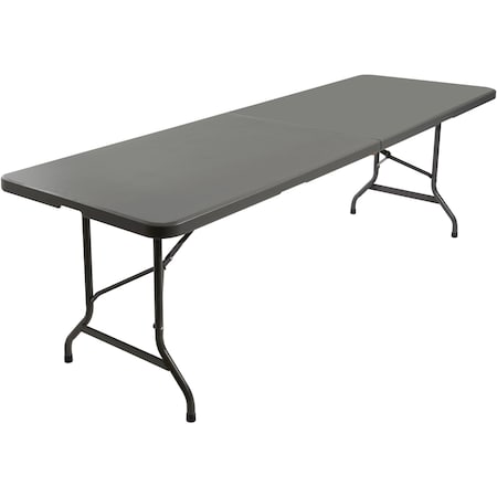 Iceberg IndestrucTable Classic Bi-Fold Folding Table, Charcoal Top and Frame, 30 in W x 96 in L x 29 in H ICE65477